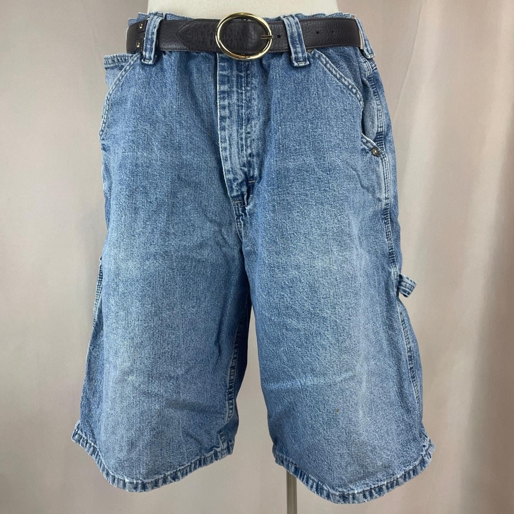 Vintage LEE DUNGAREES Y2K Jorts Mens (38 L) Baggy Wide Cargo Denim Shorts Cotton